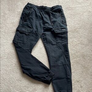 Black Cargo Jogger Pants